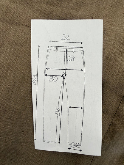 Pantaloni in lino marrone tabacco anni '90 (NOS) - tg. 56
