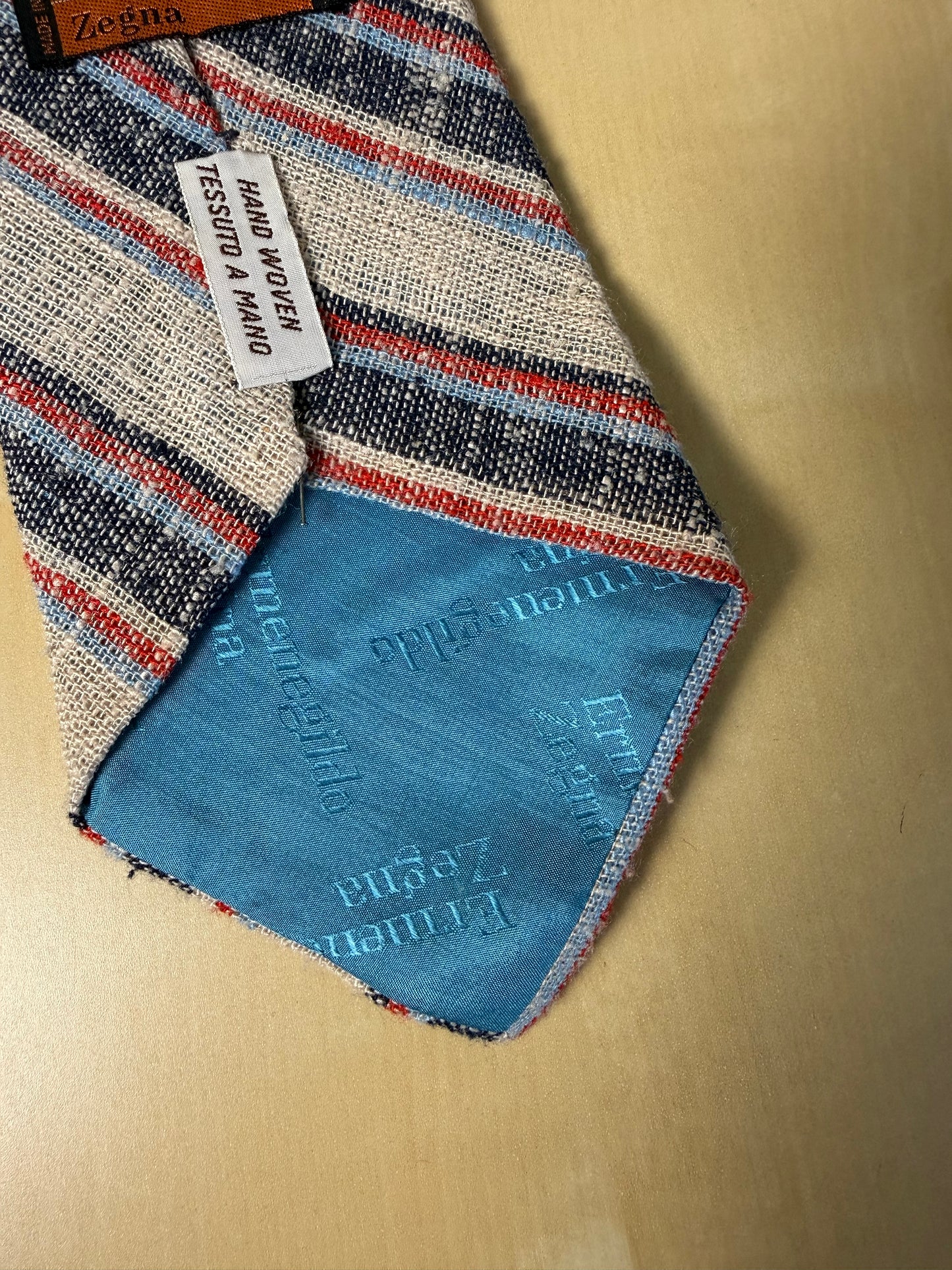 Cravatta Ermenegildo Zegna seta grezza righe