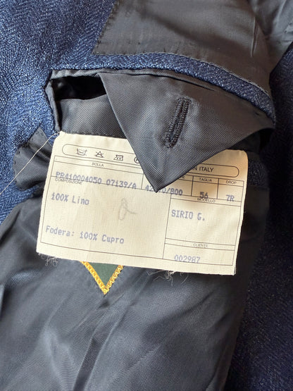 Giacca Isaia in puro lino spigato blu china - tg. 56