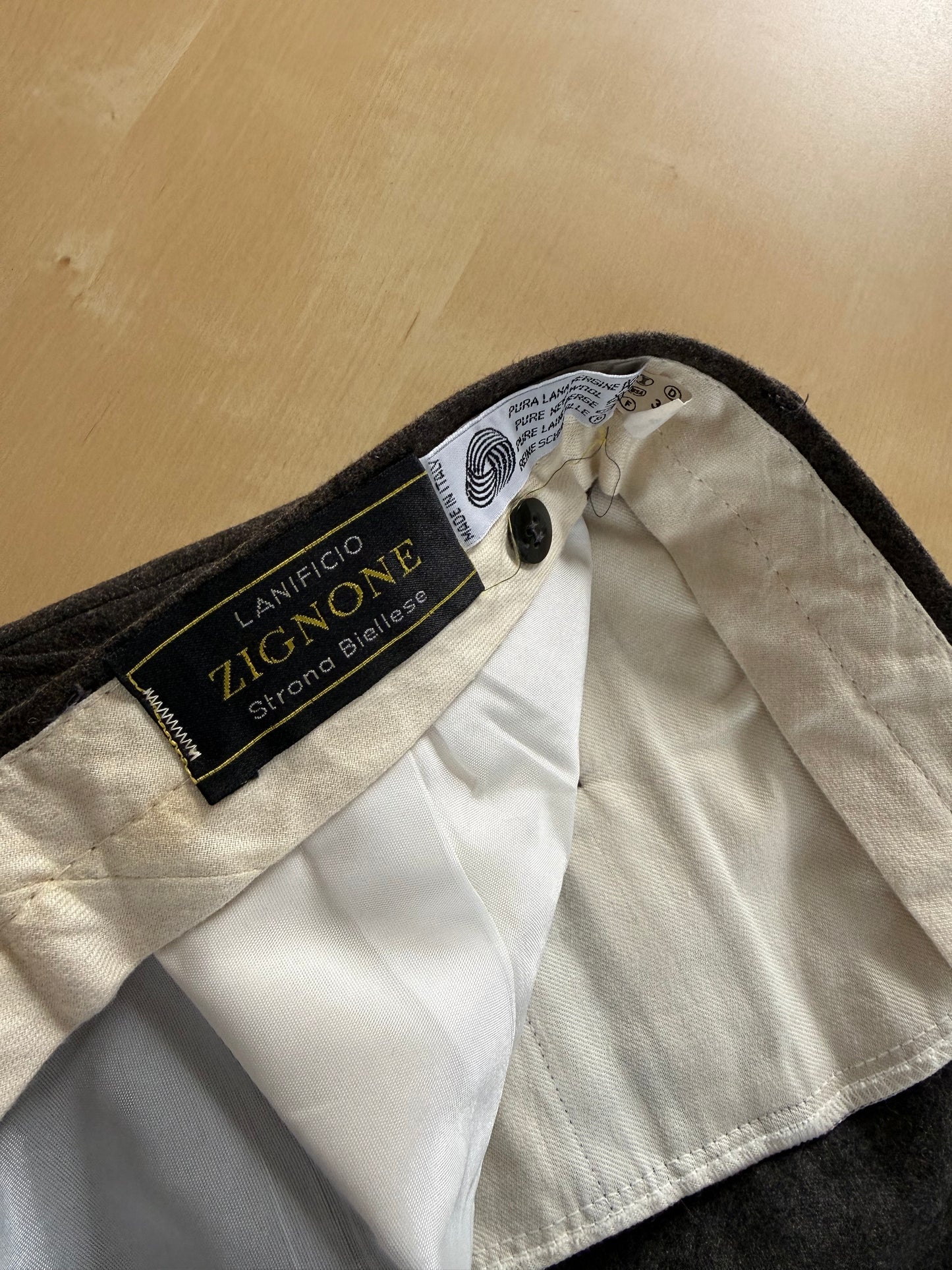 Pantaloni in flanella marrone anni ‘80 - tg. 52