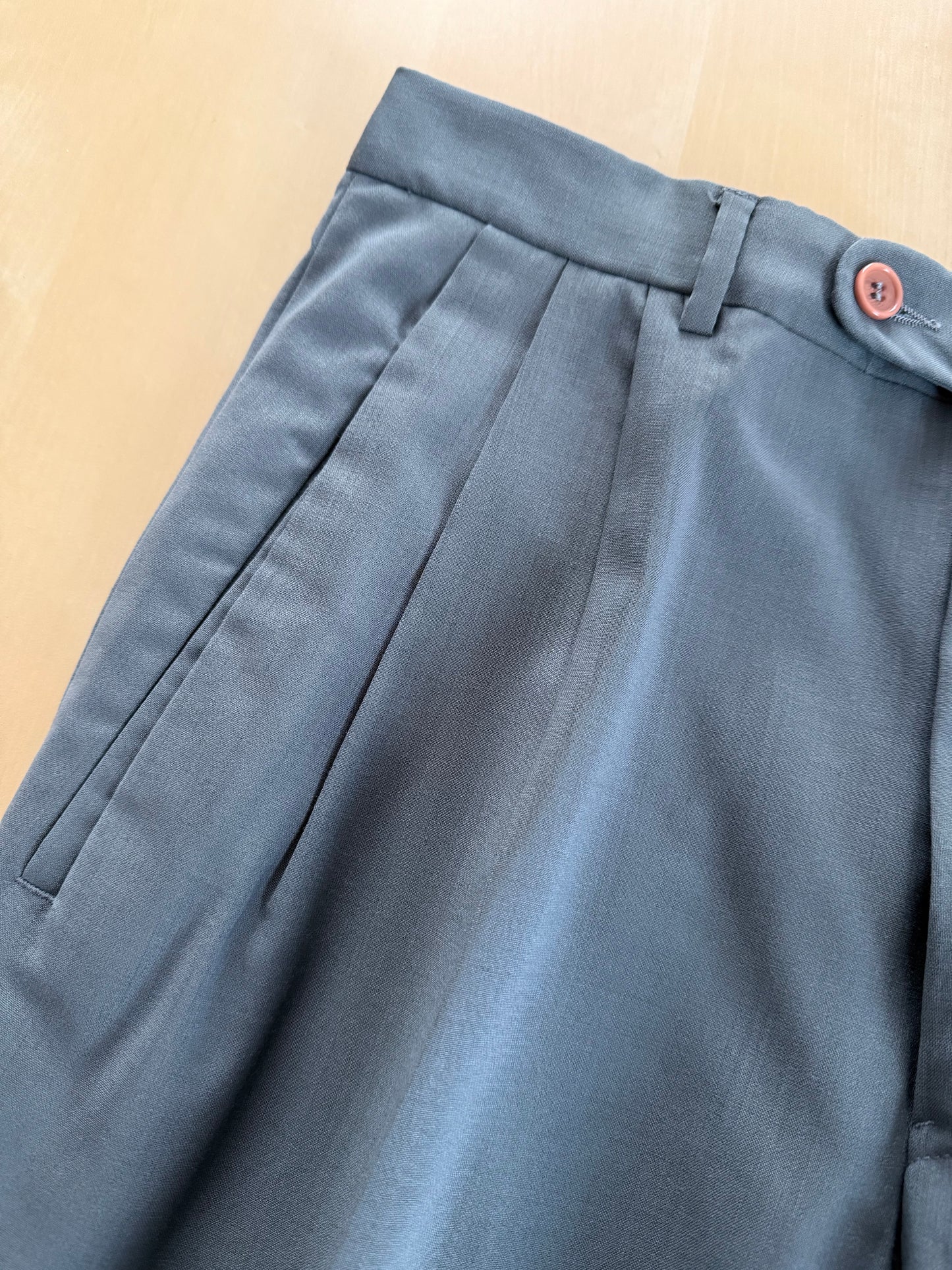 Pantaloni fresco lana verde petrolio anni ‘80 (NOS) - tg. 44