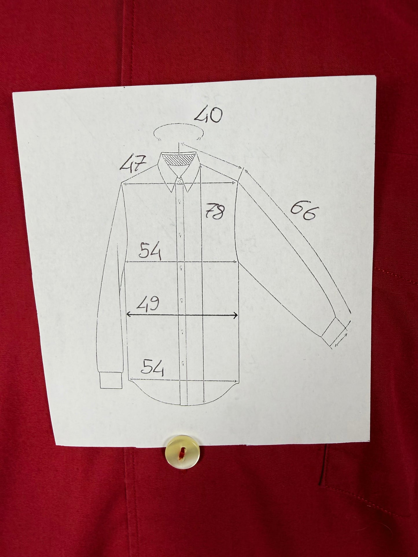 Camicia popeline rosso vivo - M collo 40