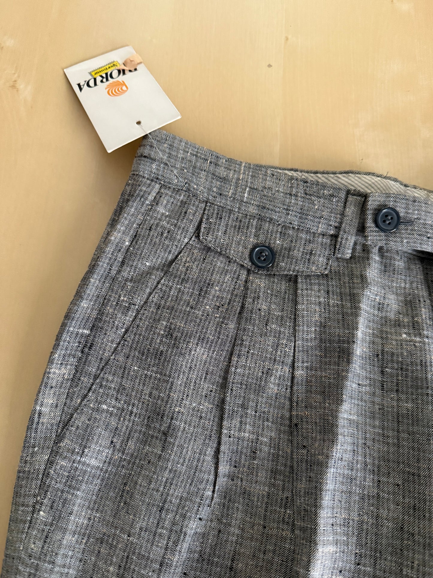 Pantaloni anni '80 misto lino e rayon (NOS) - tg. 48