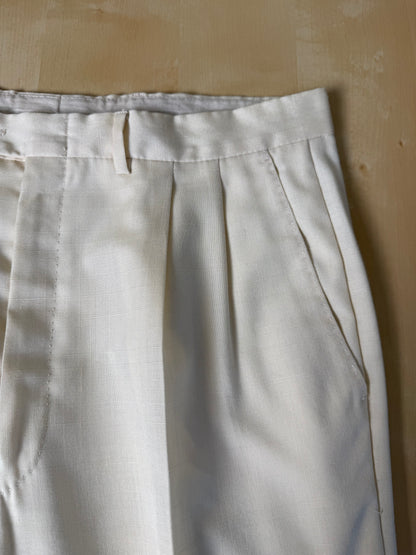 Pantaloni anni '70 misto seta color avorio - tg. 44/46