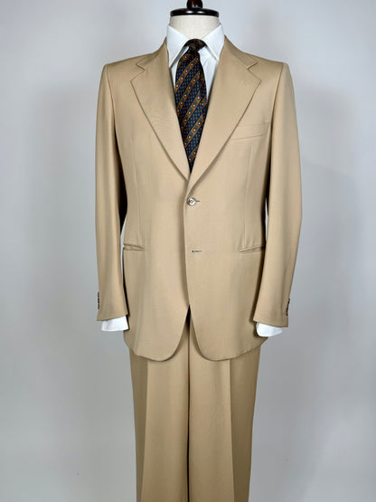 Completo anni ‘70 twill pettinato beige - tg. 46/48