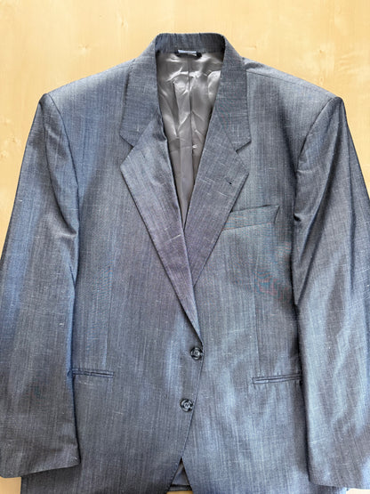 Completo anni '80 in seta shantung grigio - tg. 56/58