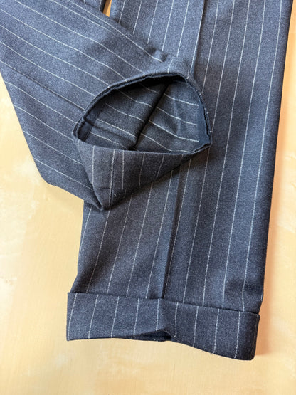 Completo gessato sartoriale in flanella lana e cashmere tessuto Loro Piana - tg. 50
