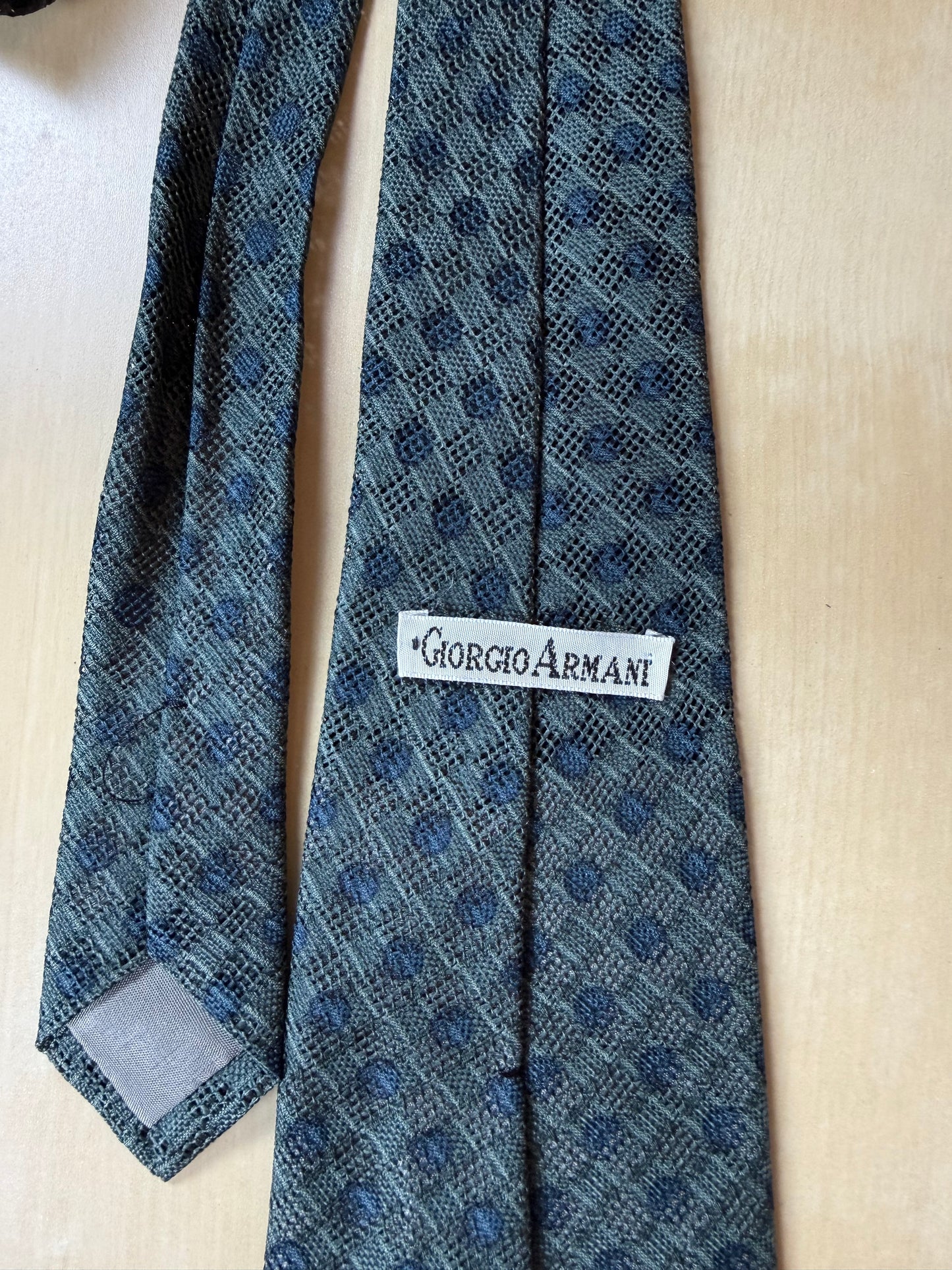 Cravatta Armani anni '80 seta traforata
