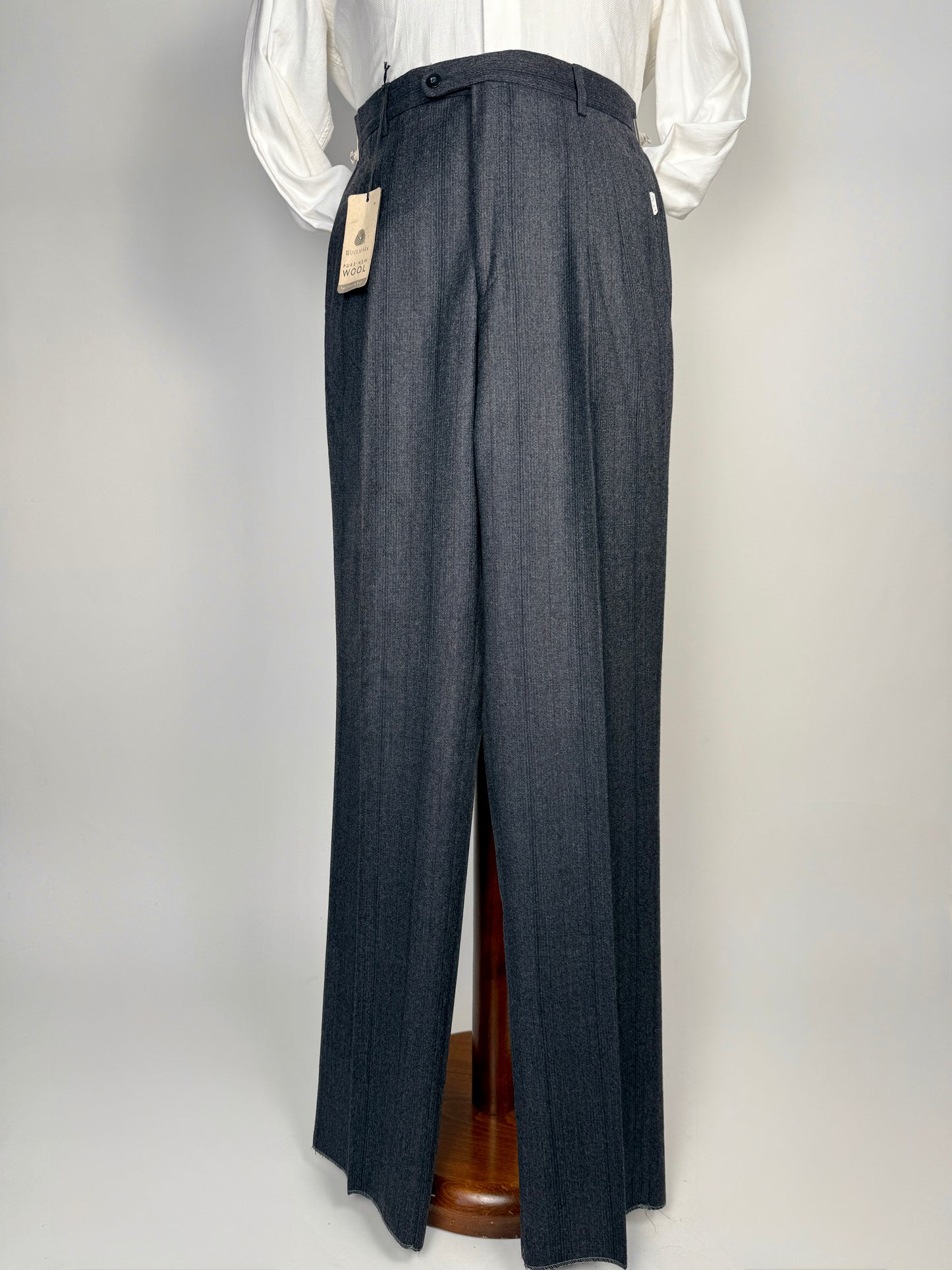 Pantaloni flanella grigia riga rossa anni ‘90 (NOS) - tg. 48/50