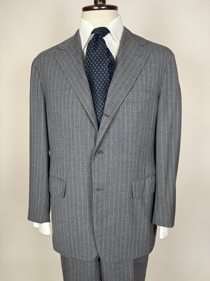 Completo estivo Sartoria Partenopea fresco lana grigio gessato - tg. 50/52