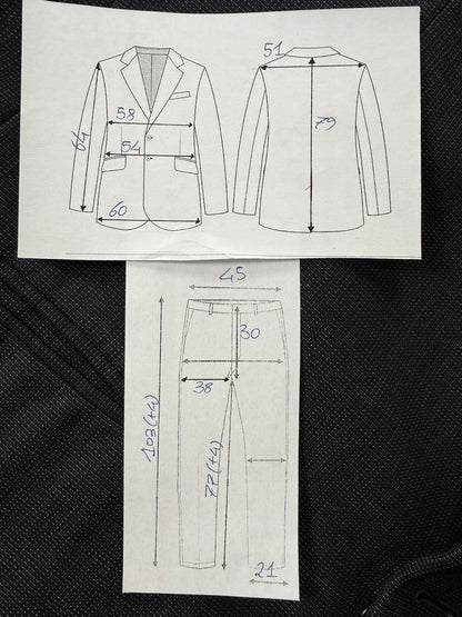 Completo Pal Zileri anni '90 fresco lana antracite - tg. 52
