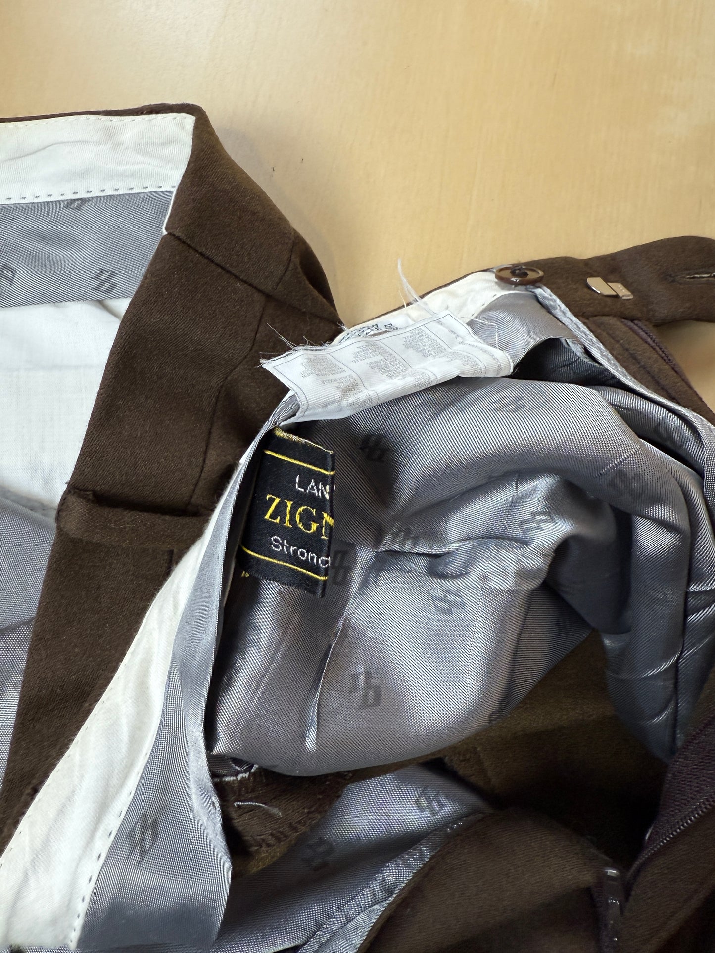 Pantaloni anni ‘80 flanella marrone scuro - tg. 52/54