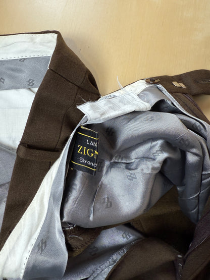 Pantaloni anni ‘80 flanella marrone scuro - tg. 52/54