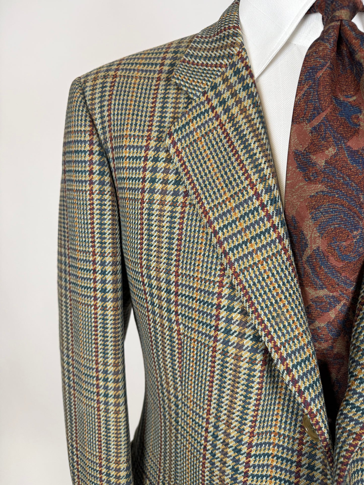 Giacca Burberrys anni ‘90 principe di Galles verde lana e cashmere - tg. 50 corta