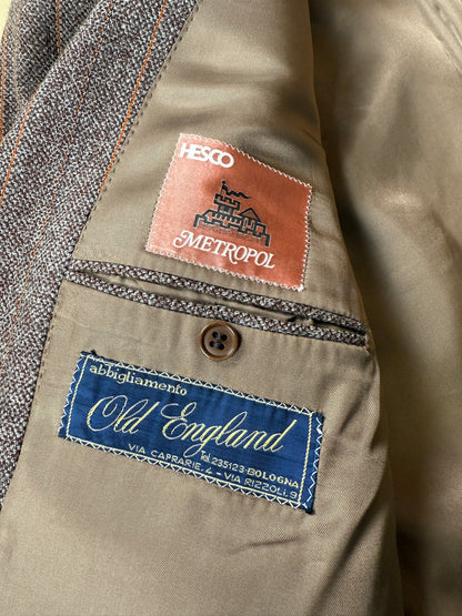 Completo anni ‘70 tweed marrone - tg. 50