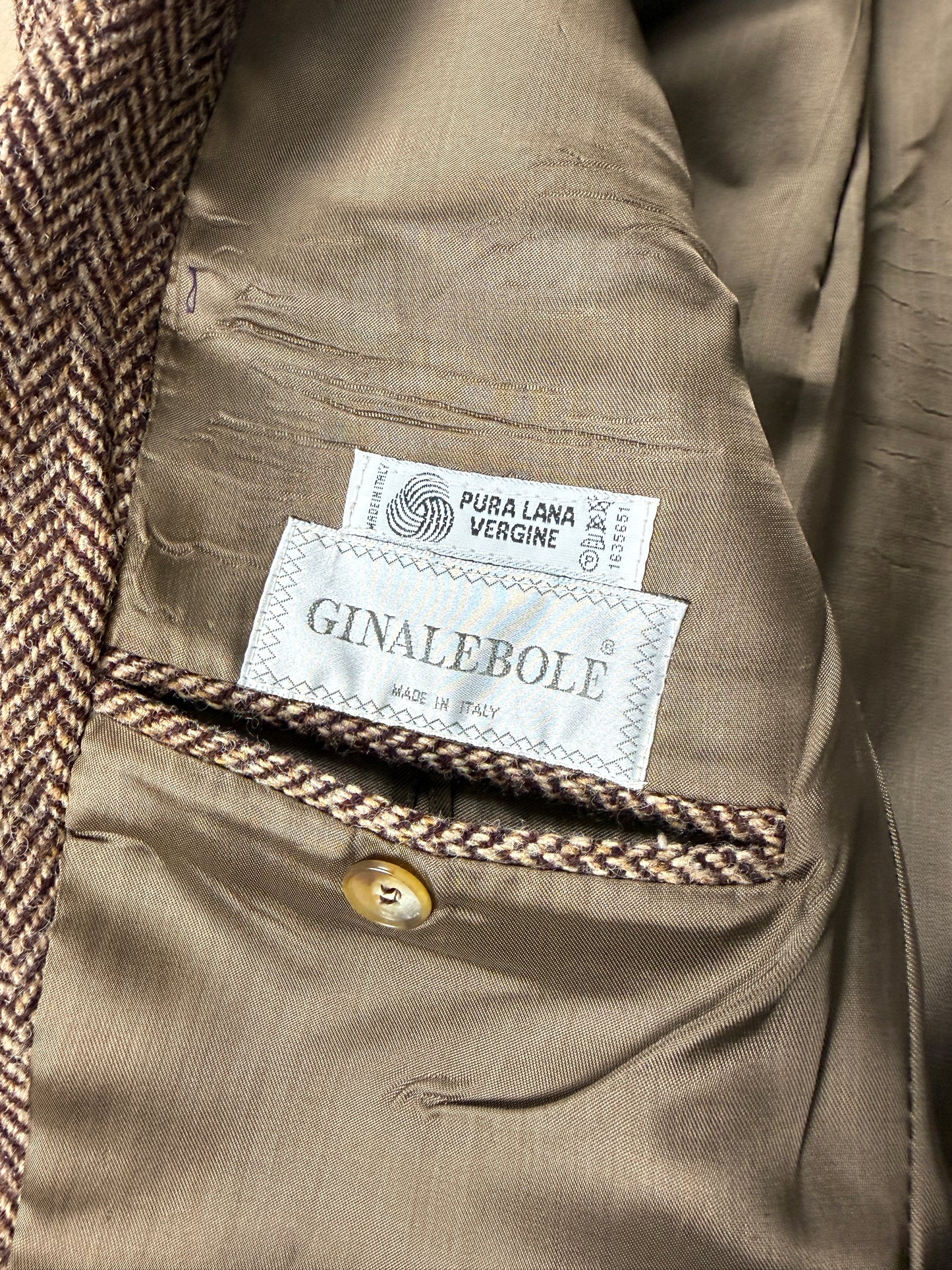 Giacca anni ‘90 in Harris Tweed marrone spigato - tg. 50