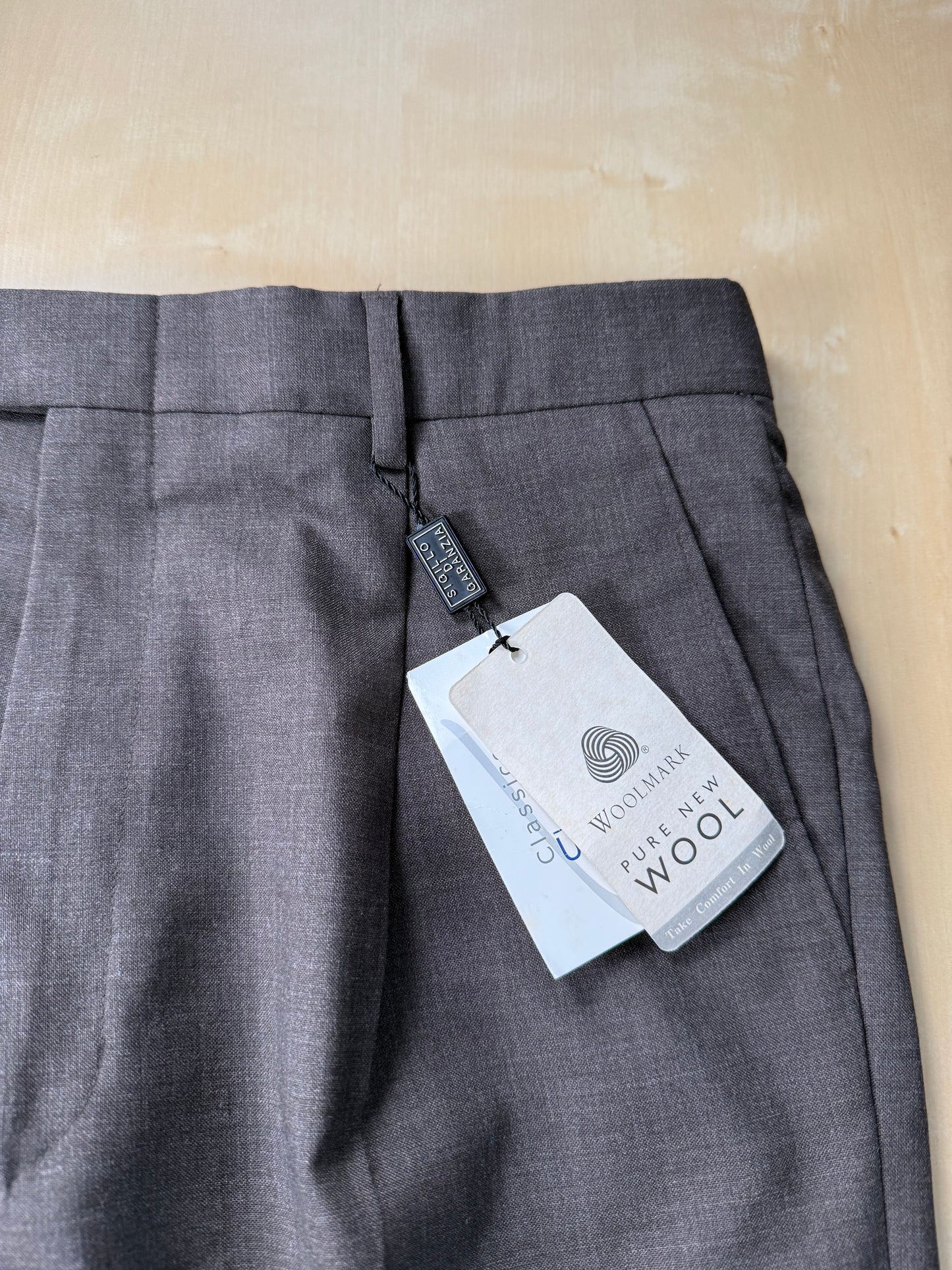 Pantaloni fresco lana marrone anni ‘90 (NOS) - tg. 48