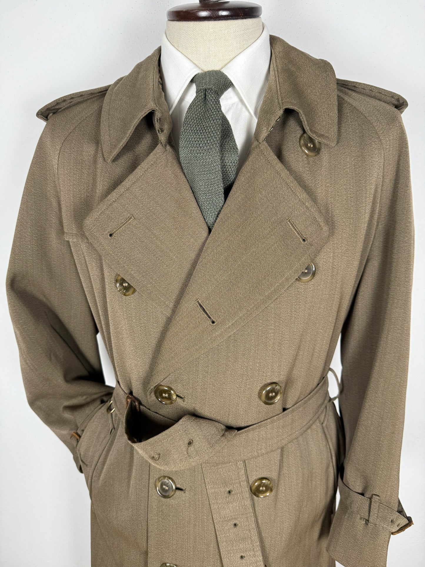 Trench Burberrys anni ‘80 in covert 100% lana - tg. 50-52