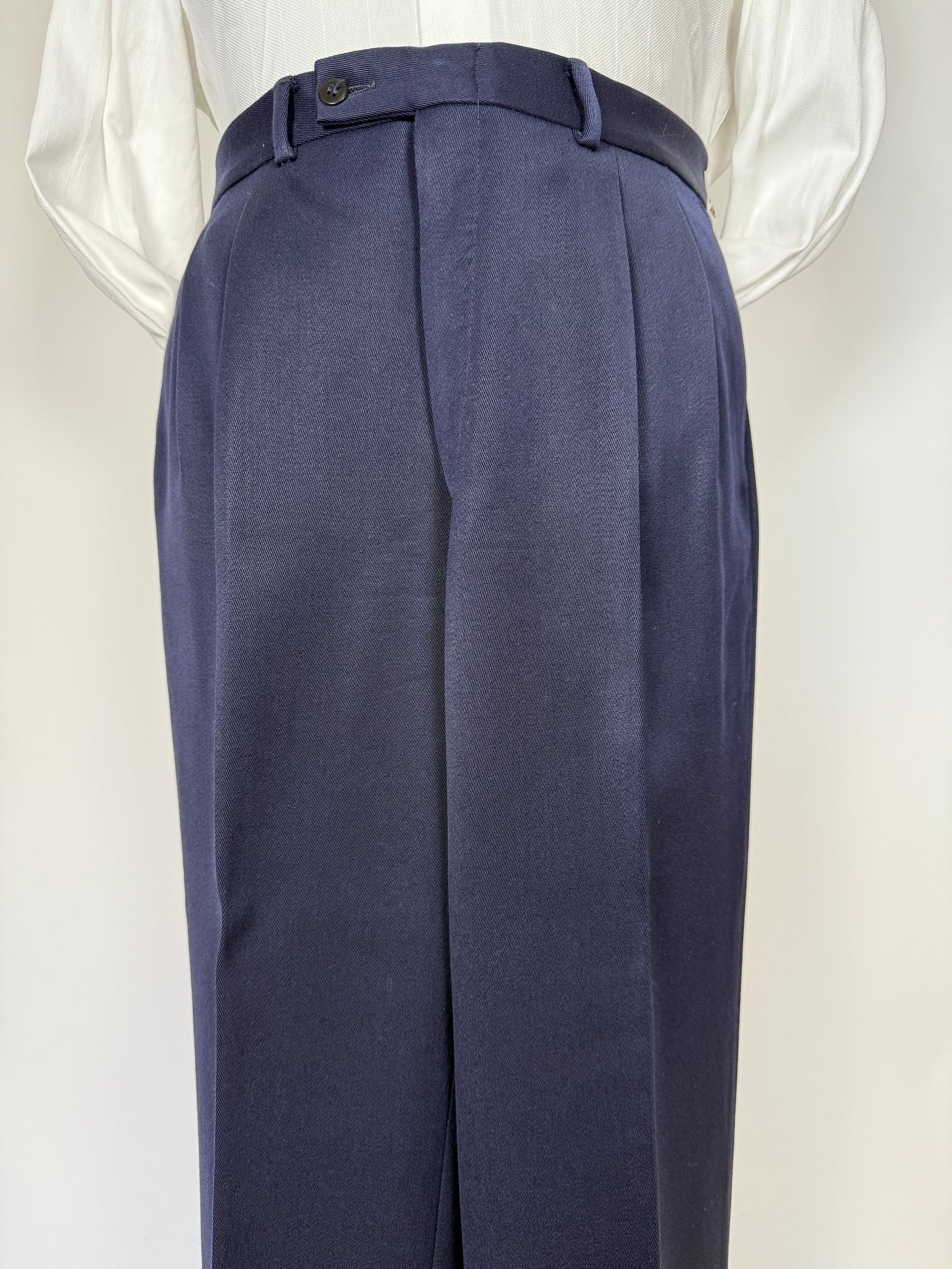 Pantaloni anni ‘70 in twill pettinato blu navy - tg. 50/52