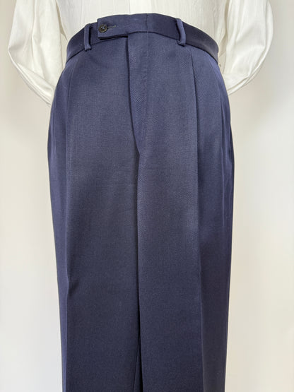 Pantaloni anni ‘70 in twill pettinato blu navy - tg. 50/52