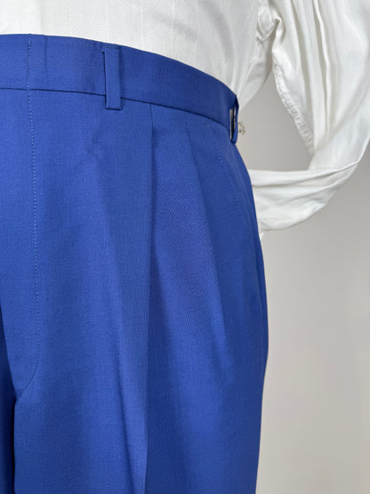 Pantaloni fresco lana blu china anni '80 (NOS) - tg. 50/52