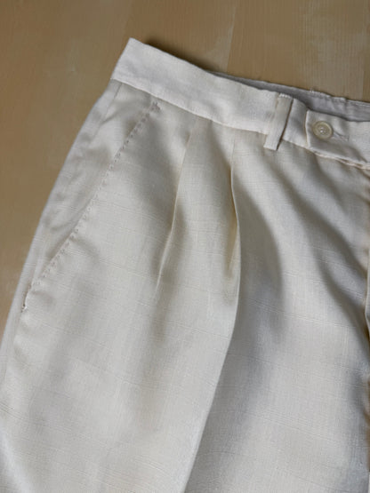 Pantaloni anni '70 misto seta color avorio - tg. 44/46