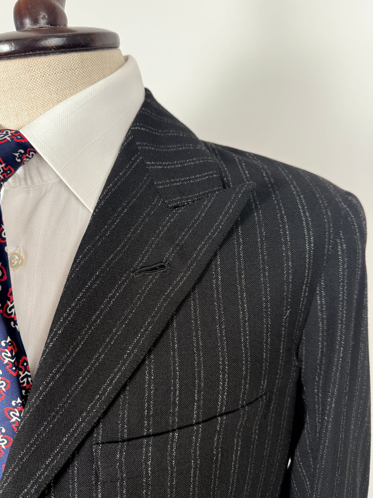 Giacca anni ‘50 sartoriale nero gessato - tg. 44