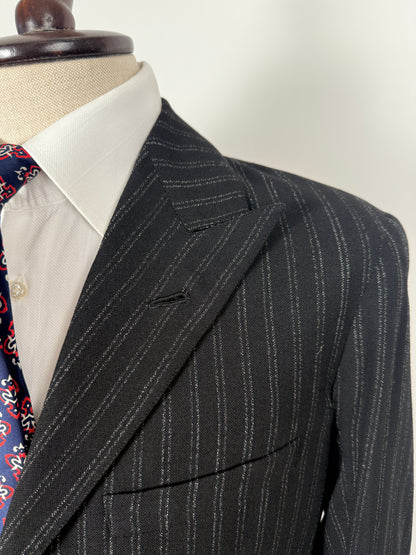 Giacca anni ‘50 sartoriale nero gessato - tg. 44