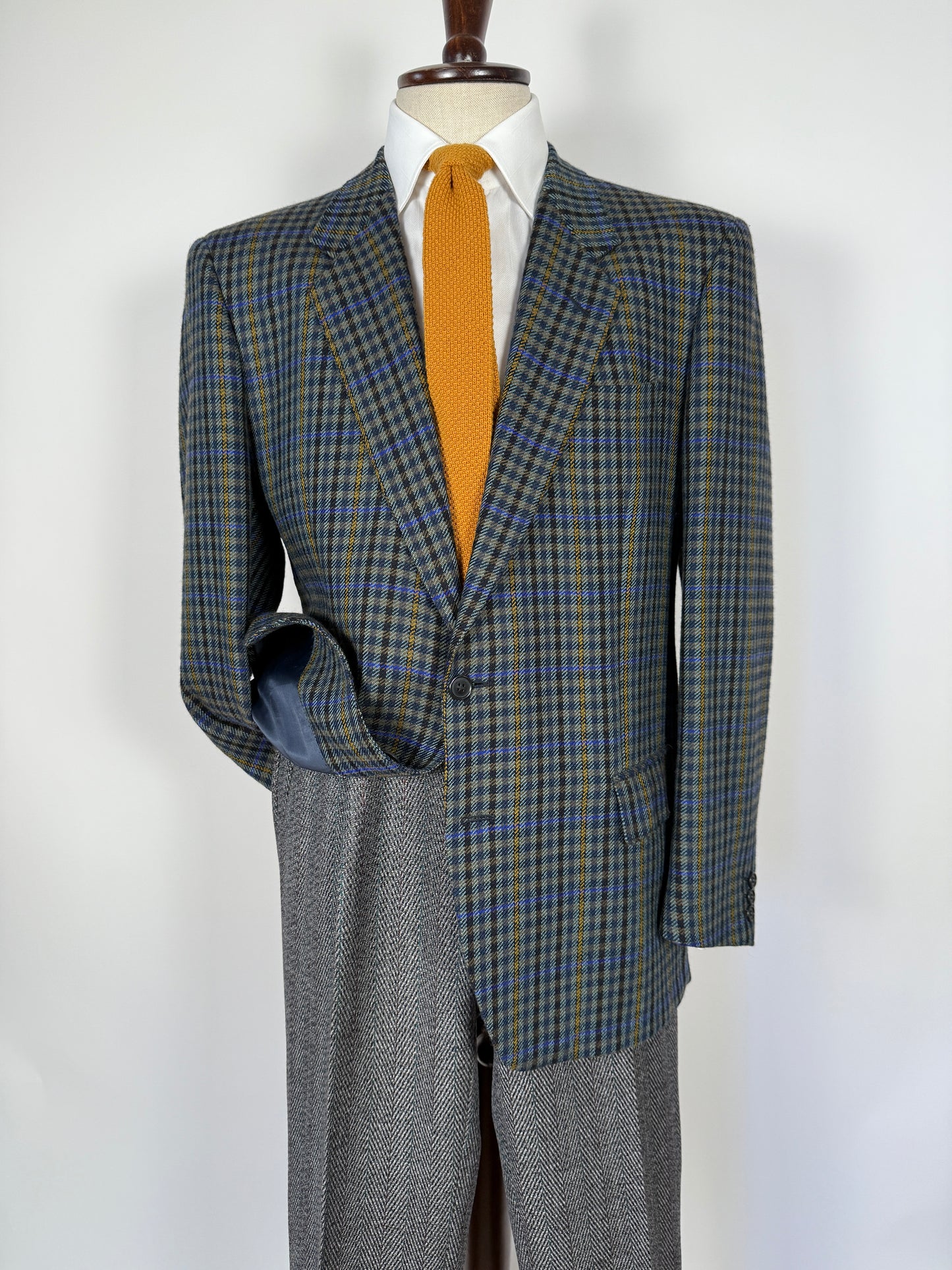 Giacca anni ‘80 in lana check finestrata - tg. 52/54