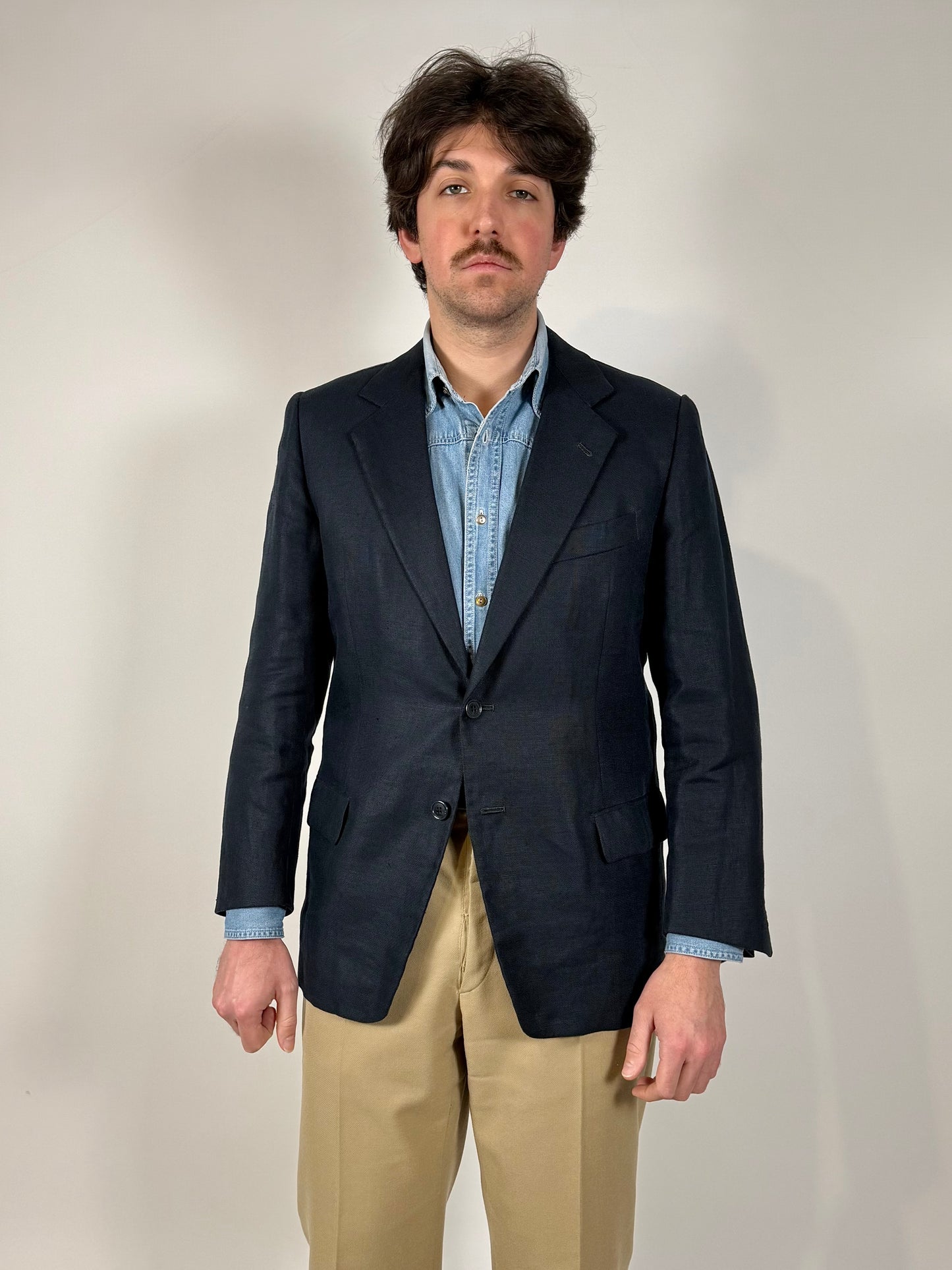 Giacca sartoriale in lino con fodera in seta - tg. 48/50