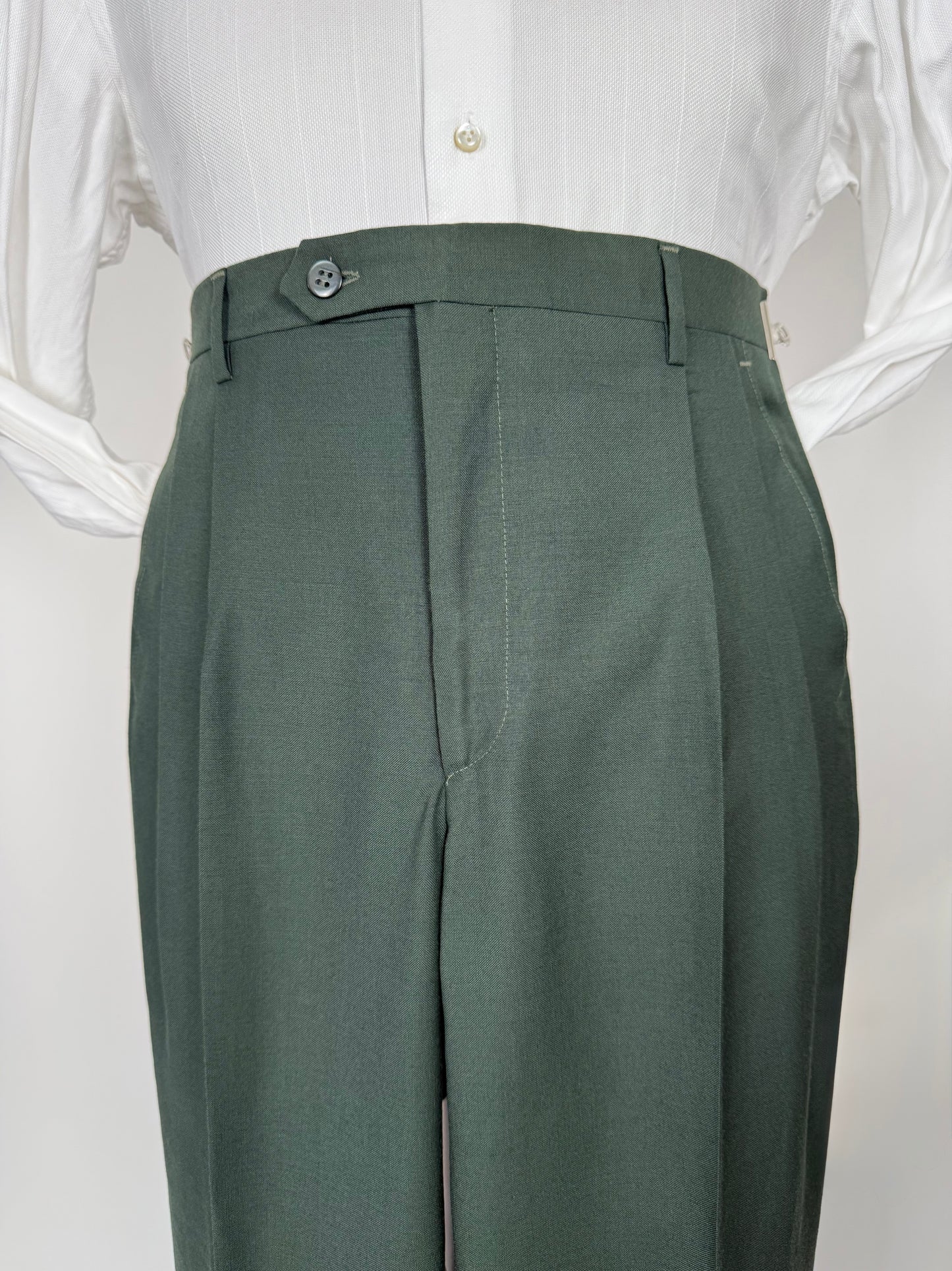 Pantaloni fresco lana verde pino anni '80 (NOS) - tg. 46/48