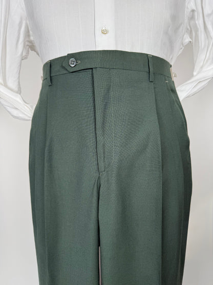 Pantaloni fresco lana verde pino anni '80 (NOS) - tg. 46/48