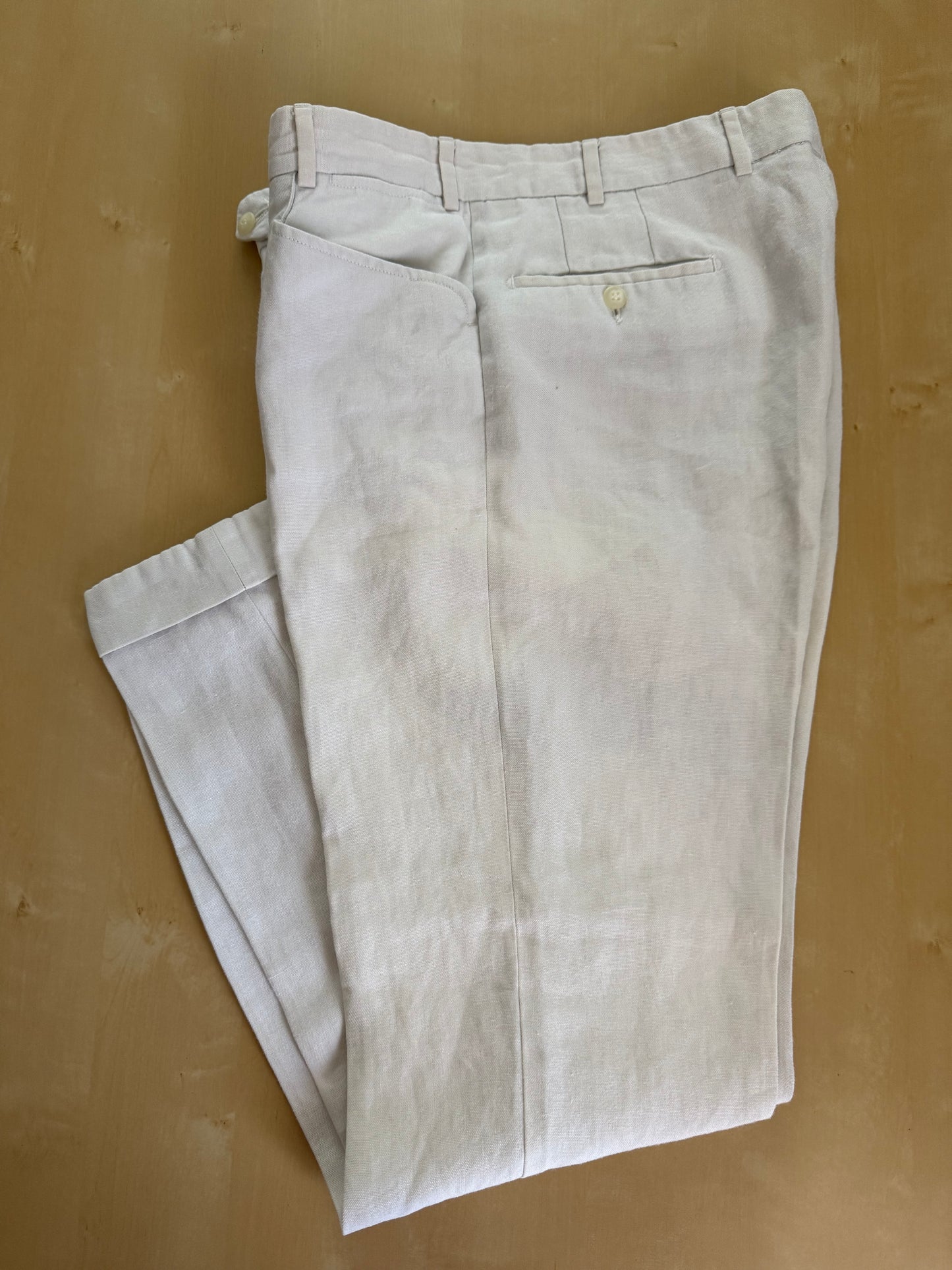 Pantaloni Incotex bianchi 100% lino - tg. 50