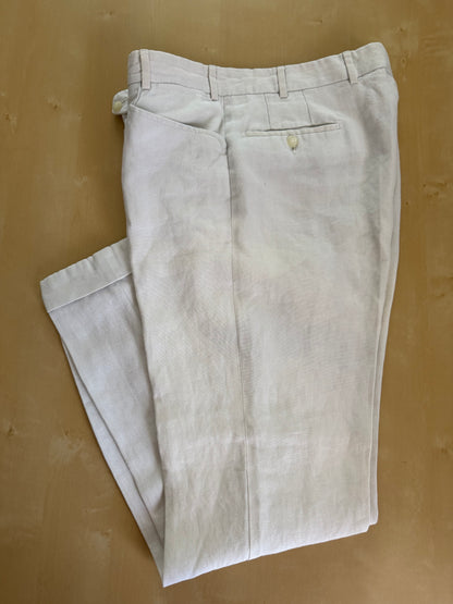 Pantaloni Incotex bianchi 100% lino - tg. 50