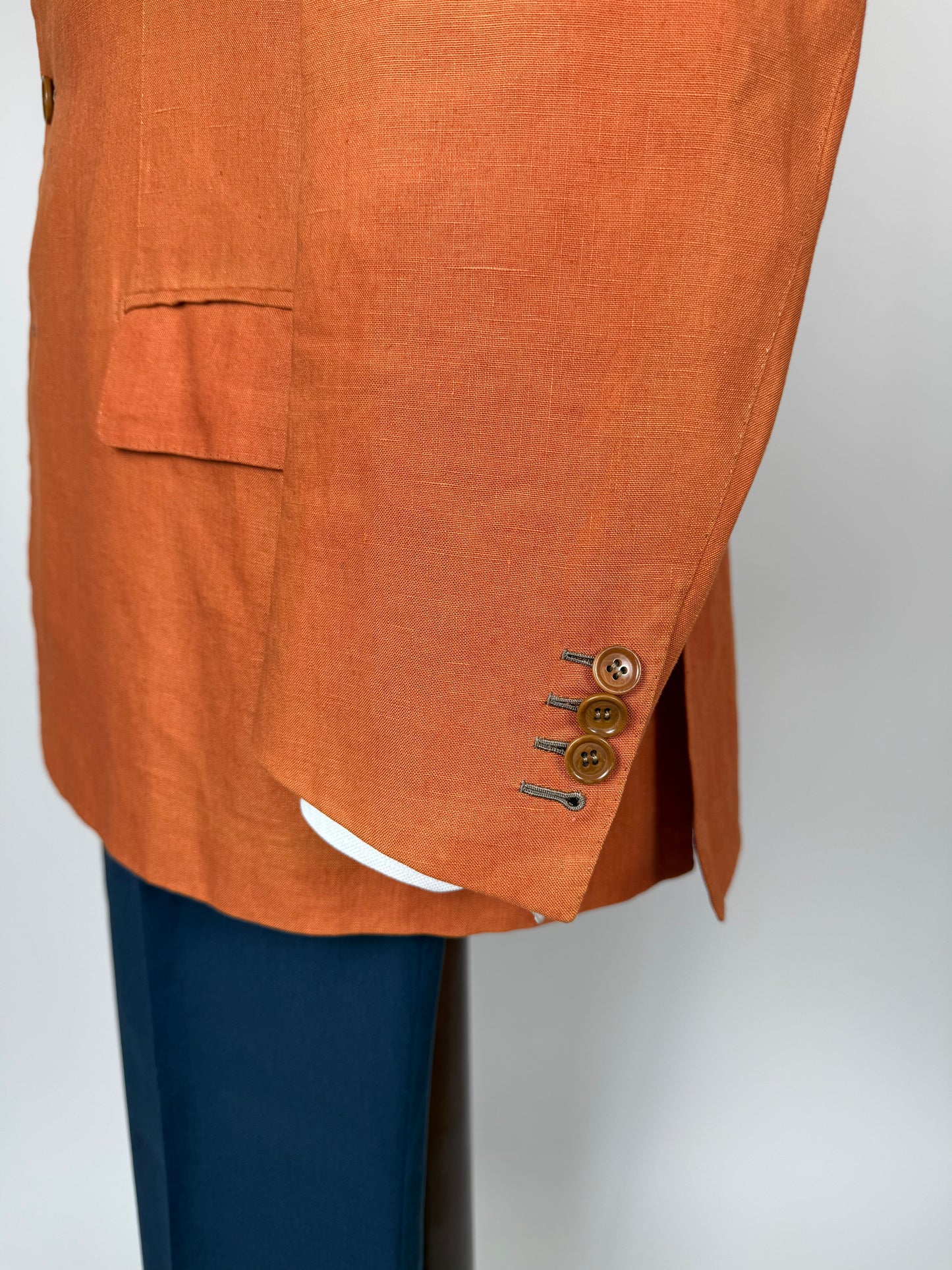 Giacca sartoriale D. Caraceni-Campagna lino irlandese arancio - tg. 50/52