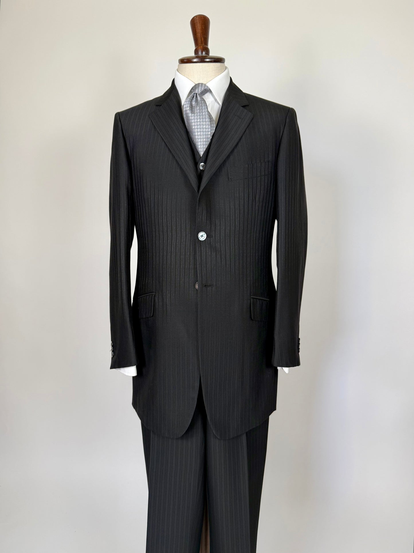 Completo 3 pezzi Pal Zileri nero lana e seta - tg. 50