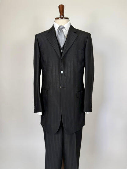 Completo 3 pezzi Pal Zileri nero lana e seta - tg. 50