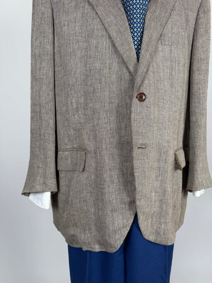 Giacca sartoriale in puro lino herringbone - tg. 60/62