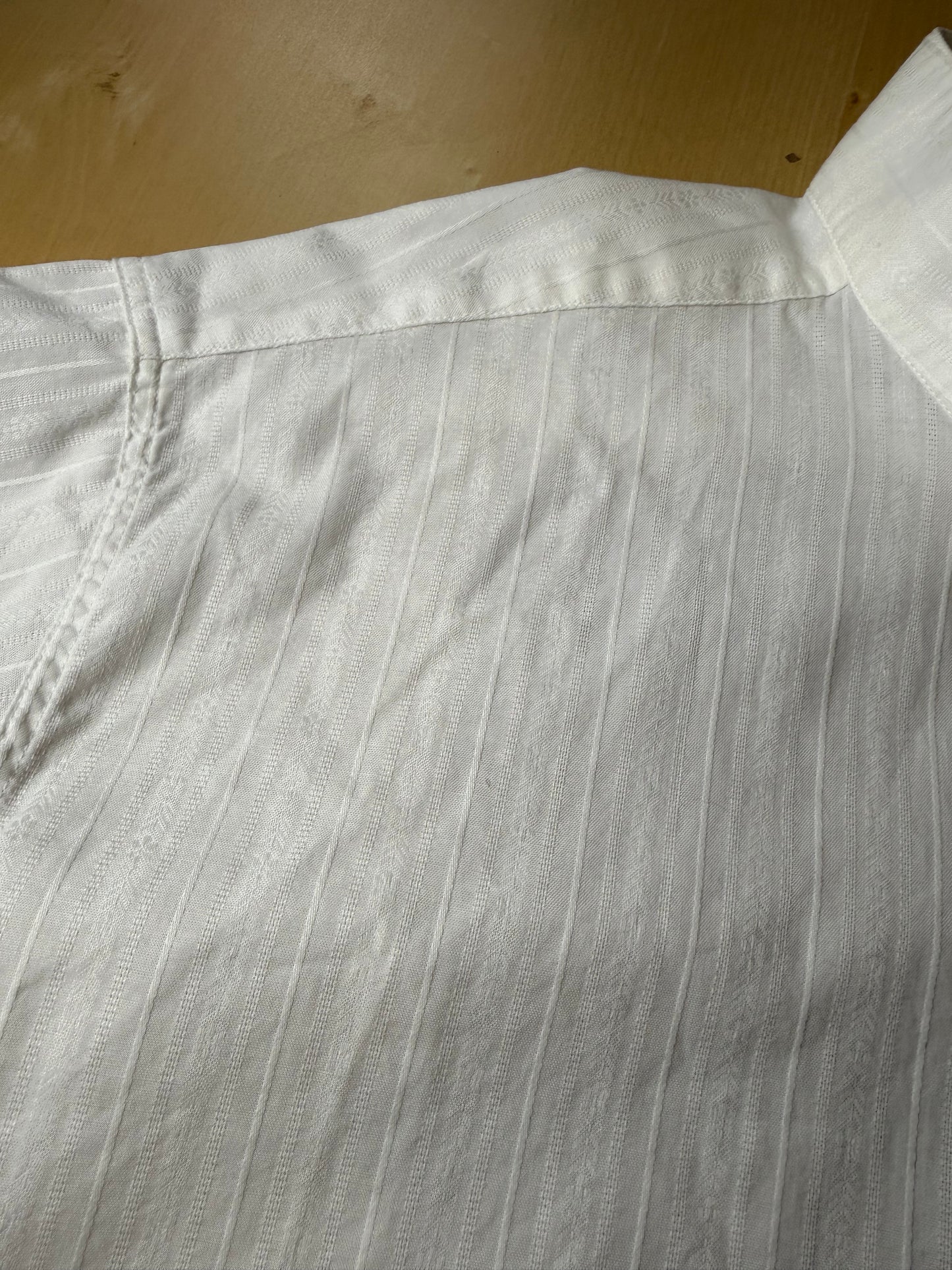 Camicia da sera cotone operato a righe collo diplomatico - M collo 40