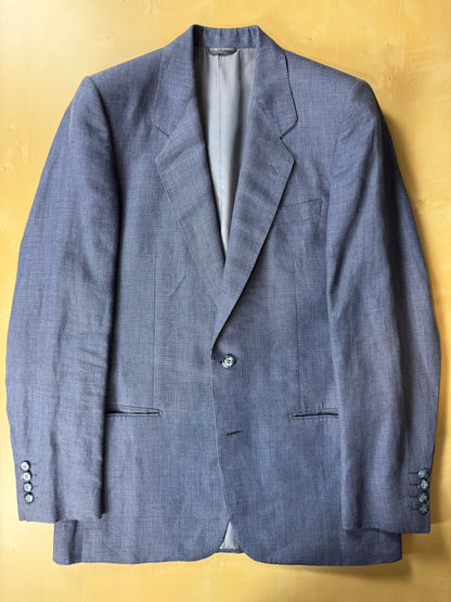 Giacca anni '70 in lino blu - tg. 44