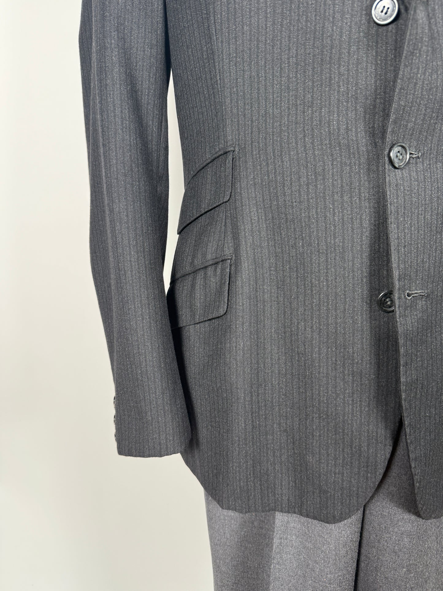 Giacca anni '50/'60 flanella antracite gessato - tg. 50/52