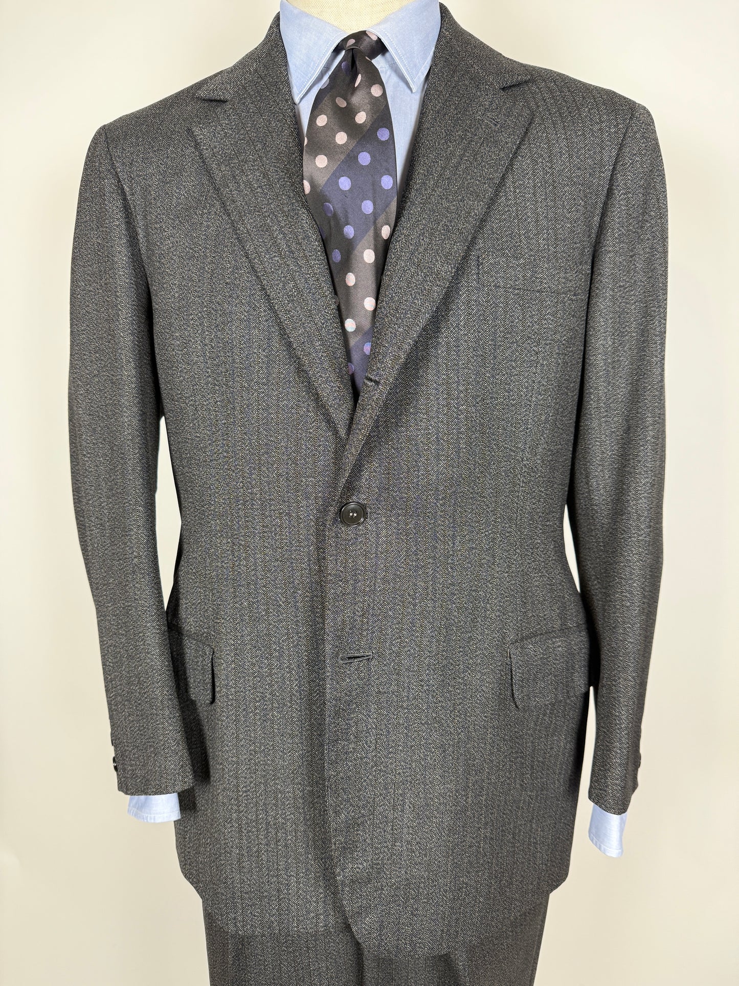 Completo sartoriale anni ‘60 grigio sale pepe - tg. 50/52