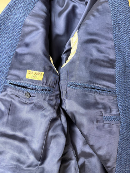 Giacca De Paz vintage tweed spigato blu - tg. 54