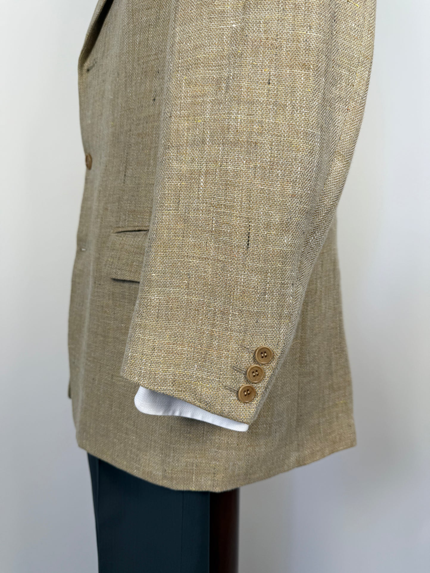 Giacca anni ‘90 in tela misto lino, lana e mohair - tg. 52/54