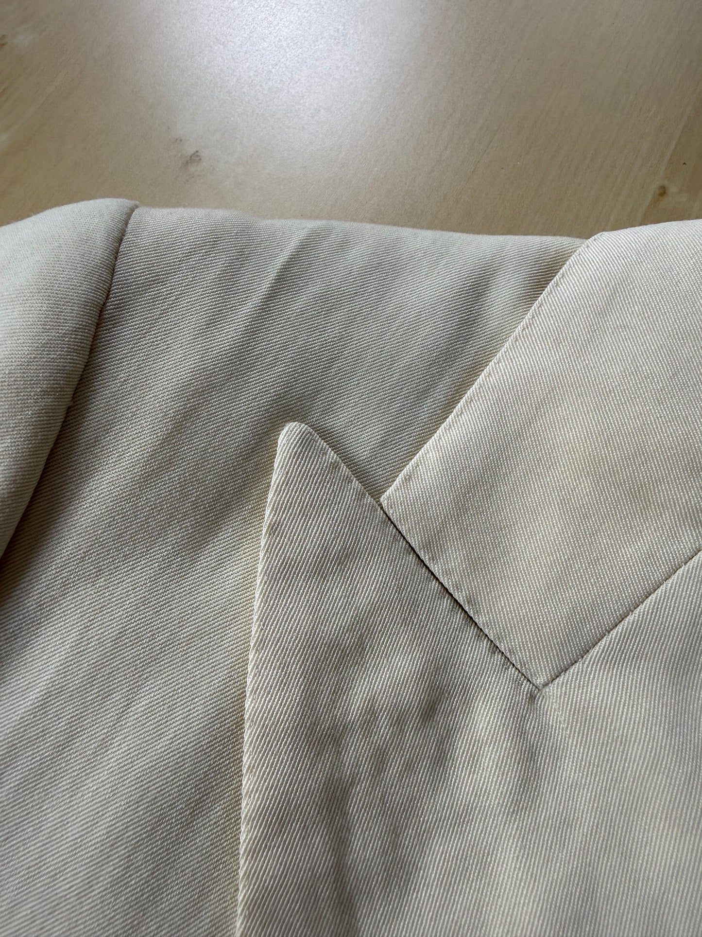 Giacca sartoriale twill bianco panna anni '60/'70 - tg. 52/54 drop basso