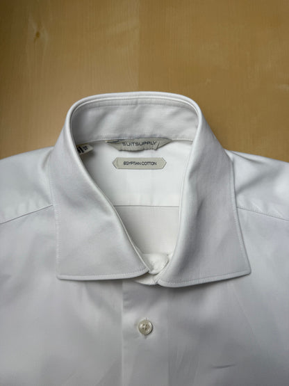 Camicia bianca Suitsupply twill cotone egiziano - XS/S collo 38