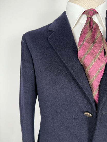 Navy blazer sartoriale anni ‘90 in panno lana e cashmere - tg. 48