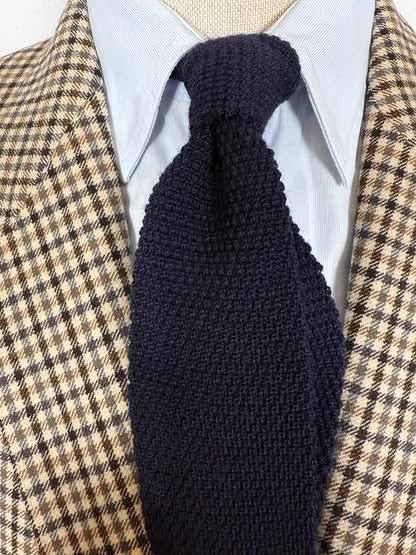 Cravatta vintage in maglia di lana blu