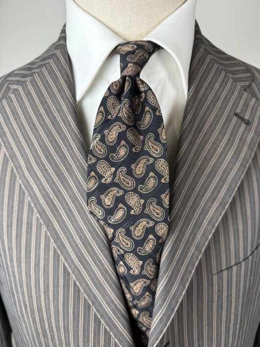 Cravatta Armani vintage paisley marrone e nero