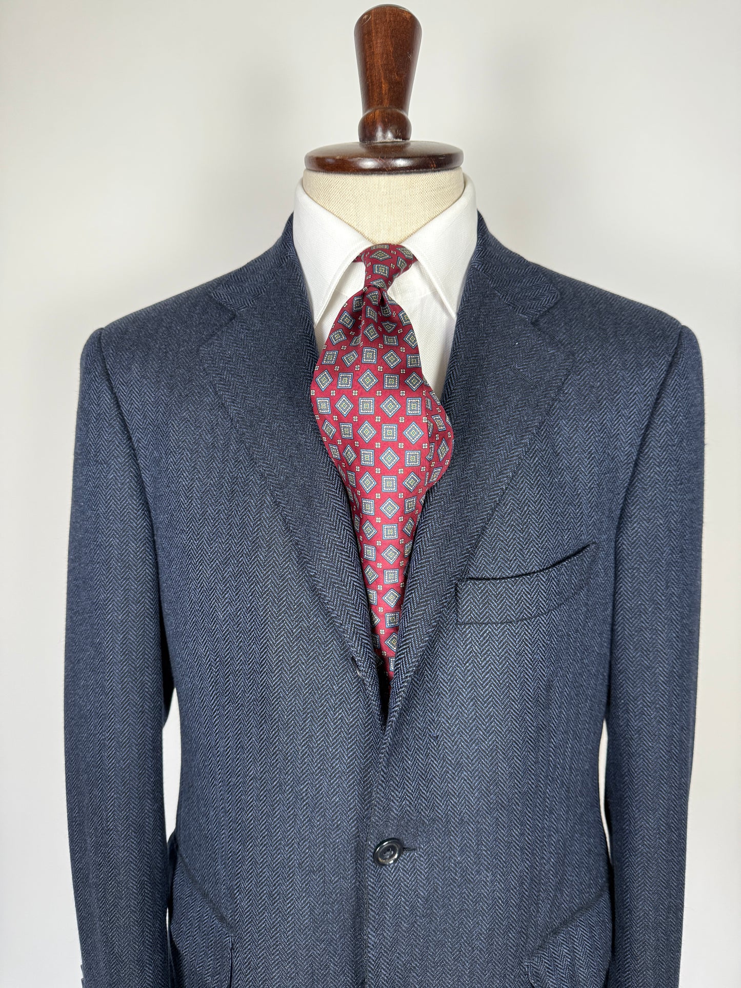 Giacca in puro cashmere spigato tessuto Loro Piana - tg. 50